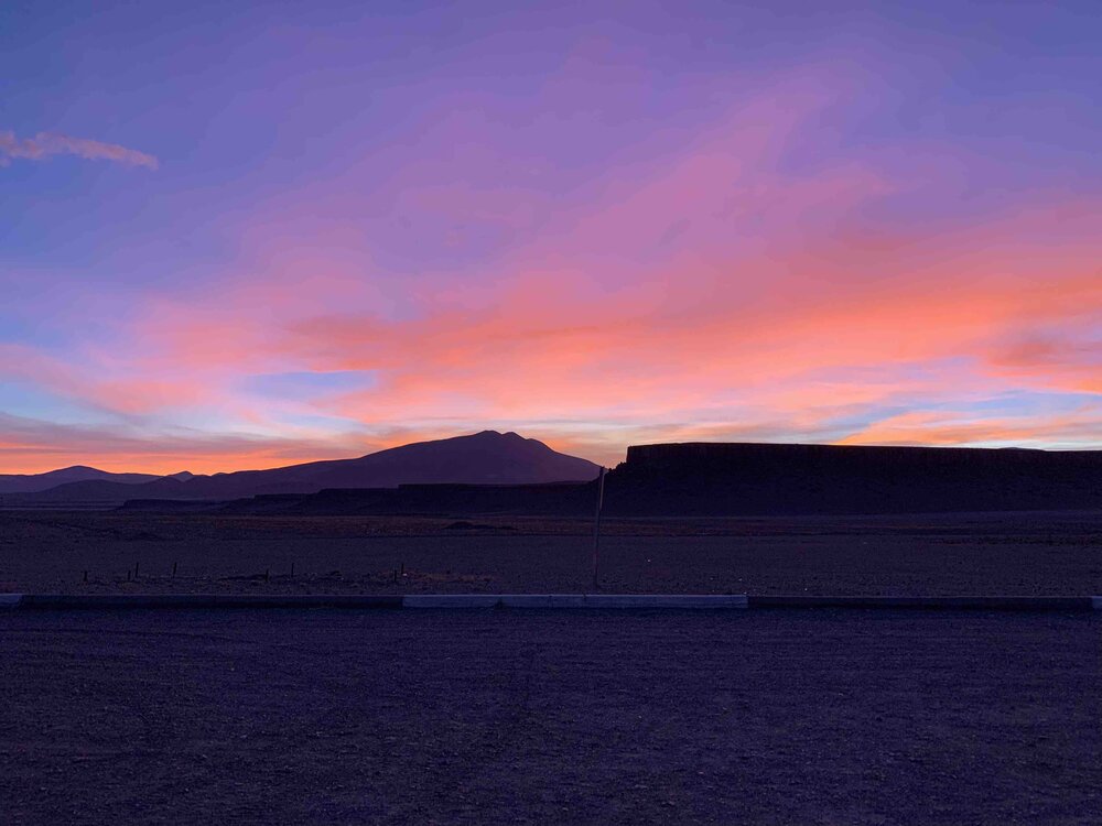 Stunning sunset at Paso Sico border crossing